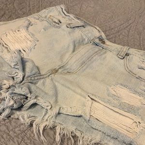Abercrombie & Fitch high rise jean shorts